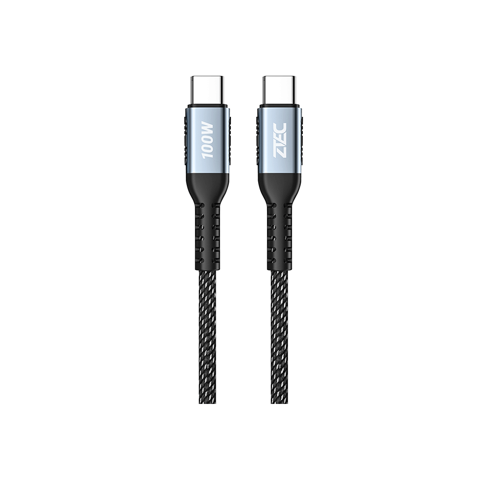 สายชาร์จเร็วไนลอนถัก ZTEC รุ่น ZC312 USB-C to USB-C ยาว 2 เมตร สีดำ (รองรับเทคโนโลยี QC , PD)_0